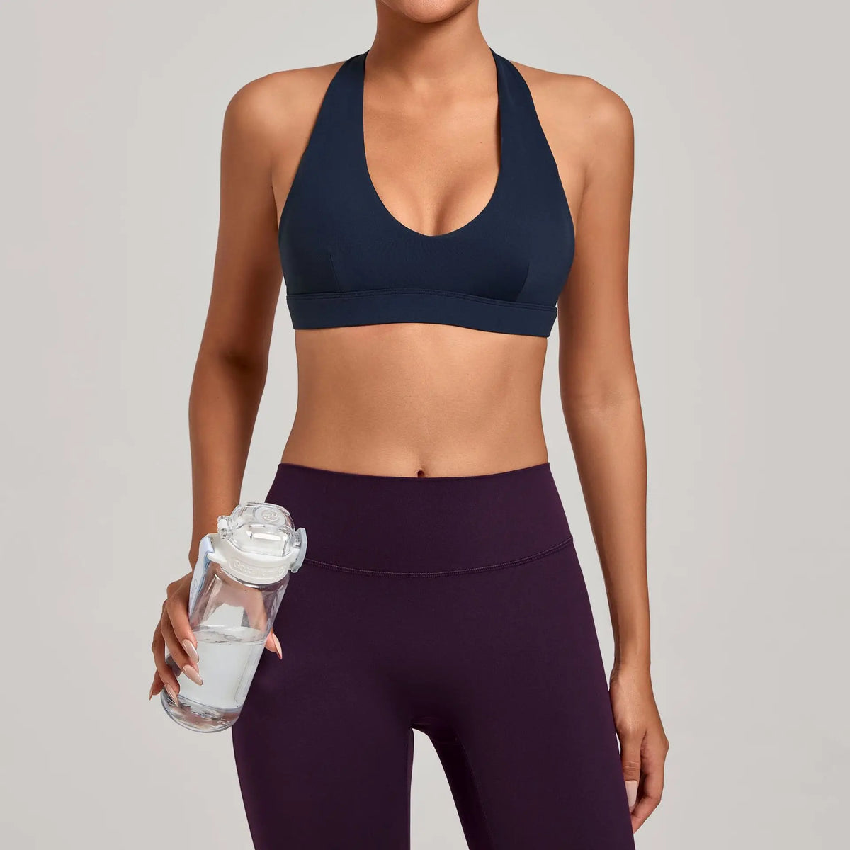 Sports Bra Gathered Neck Hanging Style Backless Tight Yoga Bra Women's Top Fitness Outdoorsports Pilates Training Gym Workout