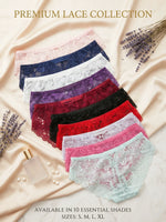 10 PCS/Set Women's Lace Panties Sexy Lace Female Underwear Low Rise Floral Sheer Panties