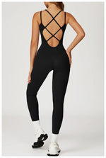 Hearuisavy Female Jumpsuit Long Elegant Sports Bodysuit Woman Gym Clothes Strappy Fitness Overalls Push Up Pilates Yoga Leotard