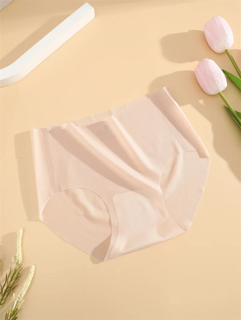 2PCS Seamless Ice Silk Briefs Women's Transparent Panties Sexy Breathable Underwear Female Stretch Erotic Korean Ultra Lingerie
