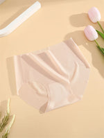 2PCS Seamless Ice Silk Briefs Women's Transparent Panties Sexy Breathable Underwear Female Stretch Erotic Korean Ultra Lingerie