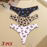 3Pcs Ultra-thin Seamless G-string Women Thongs Sexy Sweet Fruit Low-waist Panties Ladies Soft Cute Thongs Female S-XL T-Back