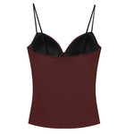 HXAO Woman Tops Corset Crop Top Women Sleeveless Black Brown Top With Straps Camisole Bodycon Backless Sexy Tops Bustier