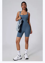 Women's Short Tracksuit One-Piece Sportswear Gym Workout Clothes Fitness Jumpsuit Stretch Bodysuit Yoga Suit Sports Playsuit
