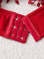 Daily Knitted Bra for Women Sexy Heart Lace Patchwork with Lace Trim Sexy Bras Comfortable Non-Padded Solid Women's Push up Bra