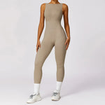 Seamless One-piece Suit Women Sports Jumpsuit Push up Yoga Suit Backless Sportswear Set Women Sleeveles Workout Bodysuits Female