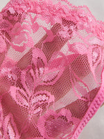 3-Pack Women's Sexy Lace Panties Underwear, Adjustable Strap Floral Lace Sheer Mesh Sexy Thong