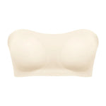 Women's Sexy Strapless Push Up Bra Removable Padded Seamless Ice Silk Top Women Invisible Beauty Back Anti-slip Off-shoulder Bra