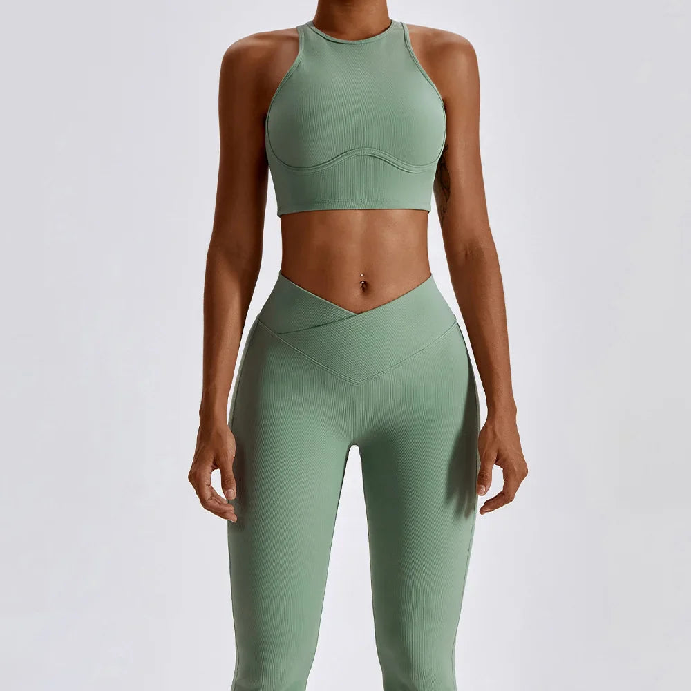 Yoga Set Seamless Women's Sportswear Workout Clothes Athletic Wear Gym Legging Fitness Bra Crop Top Sports Suits High Quality