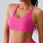 Beautiful Back Cross Back Women Bra Fitness Bra Tights Yoga Vest High Strength Shockproof Gym Sports Top Push Up With Chest Pad