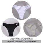 3Pcs/Set Women Cotton Panties Sexy V Waist Briefs T-Back Brazilian Underpants Female M-XL Underwear Girls Breathable Intimates