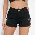 New High-Waisted Sexy Pants Denim Shorts JeansSolid Color Thin Charming Elegant Pure Desire Shorts For Woman Beautiful 5AML