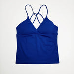 NCLAGEN Gym Yoga Tops Women Vision Twist Front Longline Top Quick Dry Thin Strap Workout Vest Push-up Pilates Fitness Tank