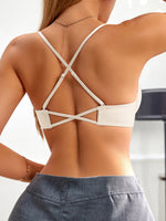 Everyday Women's cross-strap backless bra Front closure push-up bra for small breasts Seamless invisible heart-shaped cup bra