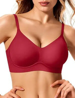 Women's Jelly Wire-Free Seamless Bra Solid Color Thin Molding 3/4 Cup Push-Up Seamless Bra Soft Support Comfortable Underwear
