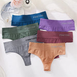 M-2XL Seamless Thongs Women High Waist G-string Ladies Comfortable Bikini Panties Soft Thong Underpants Girls Underwear Lingerie