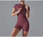 Yoga suit women jumpsuit One-Piece Suit short sleeved shorts Gym Push Up Workout Clothes Fitness Bodysuit Sportswear Tracksuit