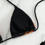Sexy 4 Colors Printed Halter Padded Bikini Female Swimsuit Women Swimwear Two-pieces Bikini set Bather Bathing Suit Swim K4910