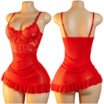 Ladies Sexy Lingerie Bra Erotic Set Transparent Deep V Lace Nightdress Women's Delicate Dress Summer Backless Hot Underwea Set