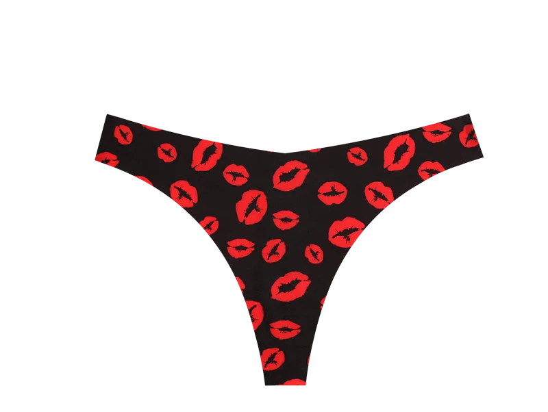 5Pcs Women Ultra-thin Seamless G-string Seamless Print Thongs Sexy Panties Ladies Soft Cute Thongs Female S-XL T-Back Panties