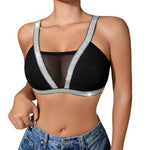 1pcs Fashion New Style Bras Silver Satin Women's Underwear Wire-Free Padless Bras Elegant Lady Bra Comfortable Sexy Lingerie