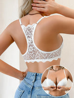 Floral Lace Women's Bra Front Clasp Padded Push up Bra Sexy Backless Underwear Trendy Women's Top