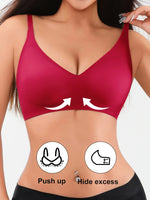 Seamless Jelly Glue Lady Bra Wire Free Brassiere Adjustable Anti-sagging Women Underwear Female Push Up Padded Lady Bralette