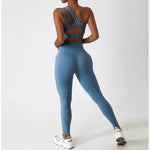 Comfort Single Strap Yoga Bra Chest Pad Running Sports Bra Gym Top Women Stretch Pull Up Underwear Women Vest Fitness Tank Top