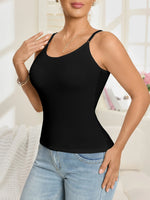 1PCS Solid Women's Camisole Tank Top Adjustable Straps Padded Camisole Women's Underwear Comfy Simple Outdoor Sports Top