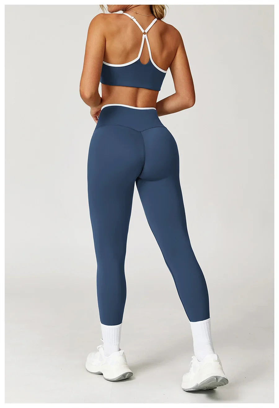 Sportswear Woman Gym Sports Bra Shorts Leggings 2 Piece Set Workout Naked Feeling Seamless Female Fitness Clothing Tracksuits