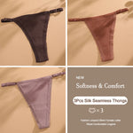 3Pcs/Set Cotton G-String Sexy Women Thong Adjustable Belt Seamless Panties Breathable Low Waist Lingerie Female Soft Solid Color