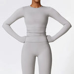 NCLAGEN Long Sleeve Workout Top Gym Pilates Clothes Women Active Wear Sports Shirt Elastic Fitness Yoga Clothing Running Shirts