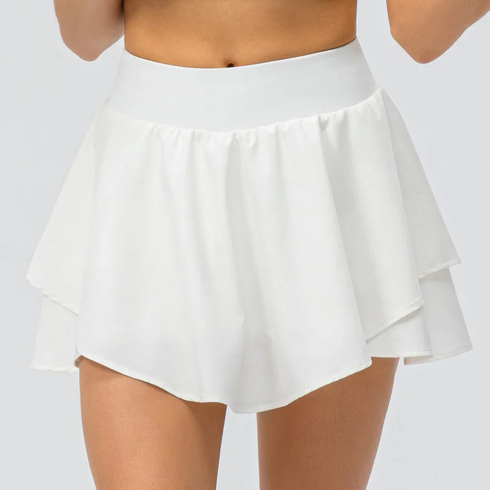 Summer Golf Skirt Women High Waist Running Outdoors Tennis Sport Skirt Pockets Fitness Gym Casual Shorts Athletic Workout Skirts