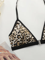 Leopard print black 2-piece set without steel rim or chest cushion women underwear with sexy straps girls' bra Lingerie MR3475