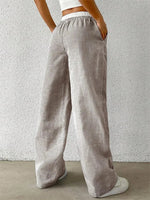 Women's Casual Striped Woven Wide Leg Pants Fall Winter 2024 Casual Stylish Full Length Trousers Y2K Clothes Streetwear