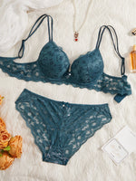 Single of Women's Underwear Set Sexy Lace Patchwork with Push Up Bra Romantic Sheer Women's Panties