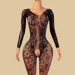 Transparent Fishnet Lingerie Women Crotchless Bodysuits Sexy Open Crotch Pantyhose Teddy Jumpsuits Erotic Full Body Stockings