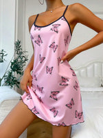 Printed Butterfly Nightgown Ladies Home Wear Comfortable Home Leisure Sexy Can Be Worn Outside Halter Dresses