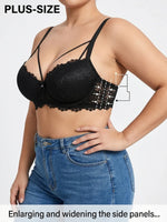 Plus Size Lace Women's Bra Thin Cup Push-up Bra Underwire Side Support Wide Strap Comfortable Bra Women