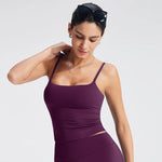 NCLAGEN GYM Tank Top With Built In Bra women's Yoga clothingrunning Square Neck fitness vest beautiful back sports Workout