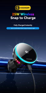 Essager QI2.2 25W Magnetic Car Phone Holder Wireless Charger Stand For iPhone 17 16 15 Pro Max Charging for Magsafe Car Charger