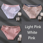 Women Printing Floral Panties 3Pcs/set Low-Rise Cotton Briefs Female Comfortable Underwear Female Soft Panties Lingerie M-2XL