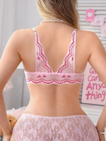 Sweet Lace Trim Splice Love Heart Women Sexy bras Trendy Lovely Beautiful Back Push up Ladies Lingerie Comfort Underwire bra