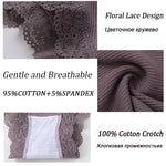 FINETOO 2Pcs/Set Women Cotton Brazilian Panties Plus Size M-2XL Lingerie Sexy Lace Underwear Low Rise Girls Intimates Underpants