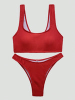 Bikini 2026 Sexy White Black Ribbed Push Up Micro Swimsuit Separate Woman Beach Bathing Suit Two Piece Swimwear Traje De Baño