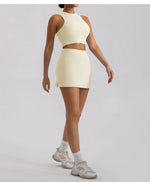 Sports Short Skirt Yoga Set 2PCS Women Tracksuit Gym Tennis Skirt Set Workout Sportswear Golf Dance Athletic Sport Suit