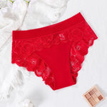 3pcs/pack Low Waist Floral Women's Panties Sexy Elegant Lady Briefs Underwear Fashion Style Breathable Comfort Female Underpants