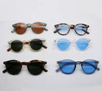 Vintage Rice Nail Round Sunglasses Men Women Brand Hawksbill Blue Shades Eyewear Female Brand Design Sun Glasses Men oculos