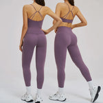 2PCS Yoga Suit Sports Set Women Fitness Quick-Drying Gym Tracksuit Running Nude Feeling Workout Outfit Sport Bra Leggings Suit