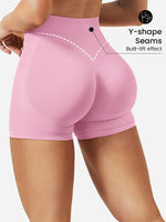High stretch hip lifting fitness yoga shorts with peach hips and no awkward lines, Pilates medium intensity training shorts